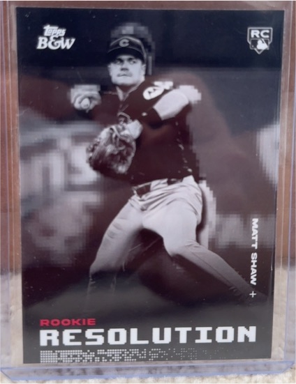 2025 Topps Black & White #RR8 Matt Shaw Rookie Resolution — front