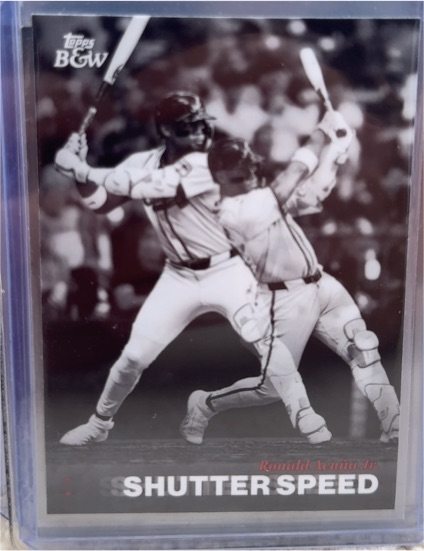2025 Topps Black & White #SS9 Ronald Acuna Jr. Shutter Speed — front