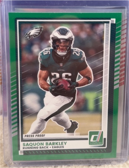 2025 Donruss #20 Saquon Barkley Press Proof Green — front