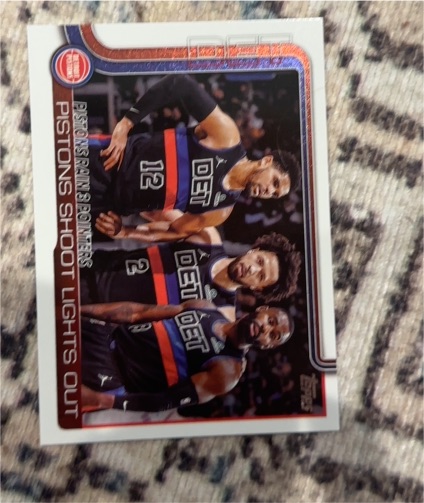 2025-26 Topps #279 Pistons Rain 3 Pointers: Pistons Shoot Lights Out — front