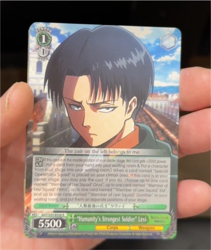 Weiss Schwarz "Humanity's Strongest Soldier" Levi AOT/S35-E036 R — front