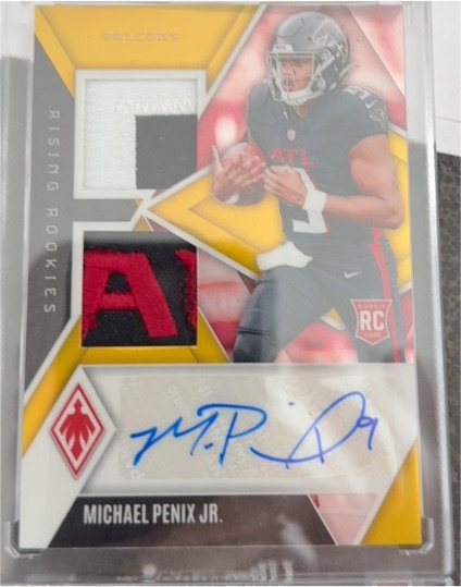 2024 Panini Phoenix Rising Rookies Dual Patch Autographs Michael Penix Jr. — front