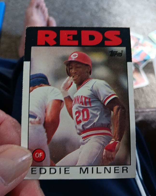 1986 Topps #544 Eddie Milner Cincinnati Reds — front