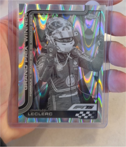 2025 Topps Chrome Formula 1 F1 Charles Leclerc Black & White Raywave #100 — front
