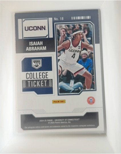 2024-25 Panini College Ticket #18 Isaiah Abraham — front