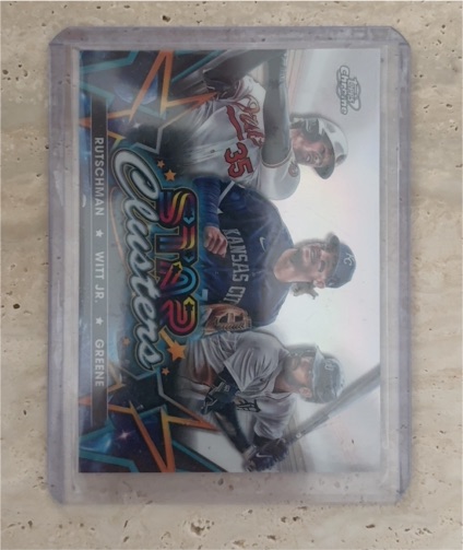 2023 Topps Chrome Cosmic #SC-6 Adley Rutschman / Bobby Witt Jr. / Riley Greene Star Clusters — front