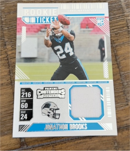 2024 Panini Contenders Rookie Ticket Swatch #RTS-JBS Jonathon Brooks — front