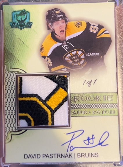 2008-09 Upper Deck The Cup Rookie Auto Patch 1/1 David Pastrnak — front