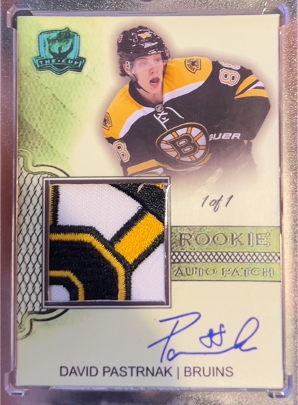 2016-17 Upper Deck The Cup Rookie Patch Auto 1/1 David Pastrnak — front