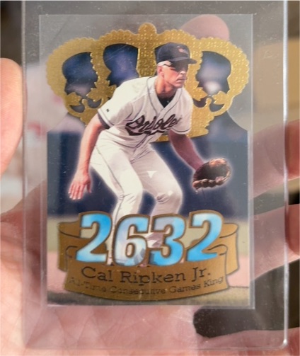 1998 Pacific Crown Collection #1 Cal Ripken Jr. 2632 Consecutive Games King Die Cut — front