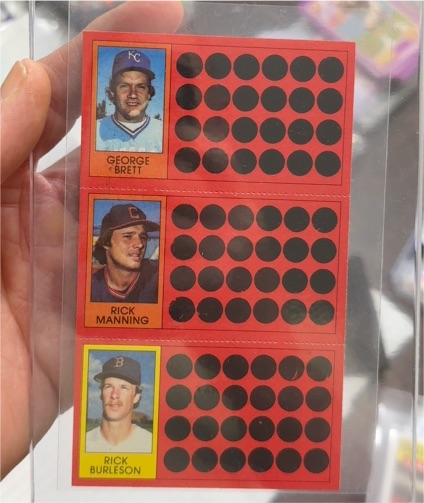 1981 Topps Scratch-Off Panel George Brett Rick Manning Rick Burleson — front