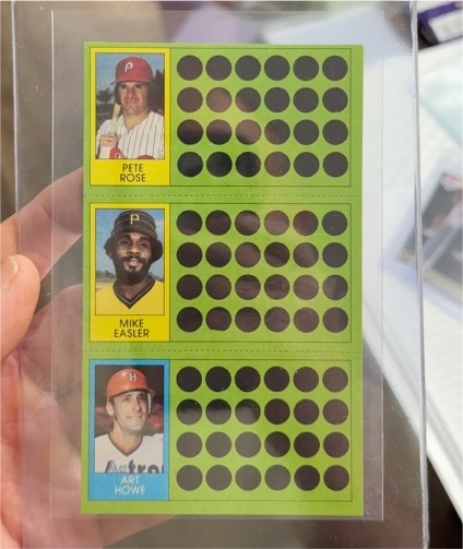 1981 Topps Baseball Scratch-Off #62/81/99 Pete Rose/Mike Easler/Art Howe — front