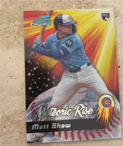 2025 Bowman Chrome #MR-9 Matt Shaw Meteoric Rise — front