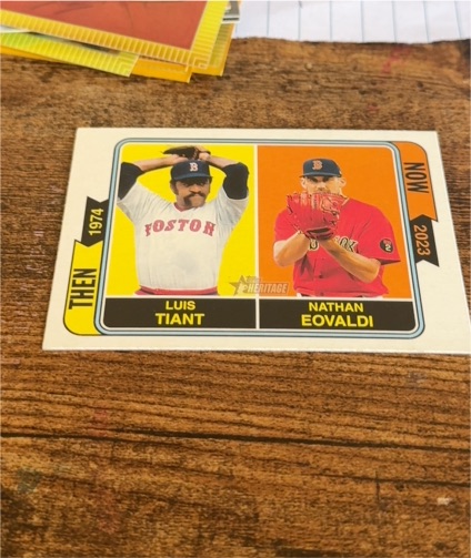 2023 Topps Heritage Then and Now #TAN-10 Luis Tiant / Nathan Eovaldi — front
