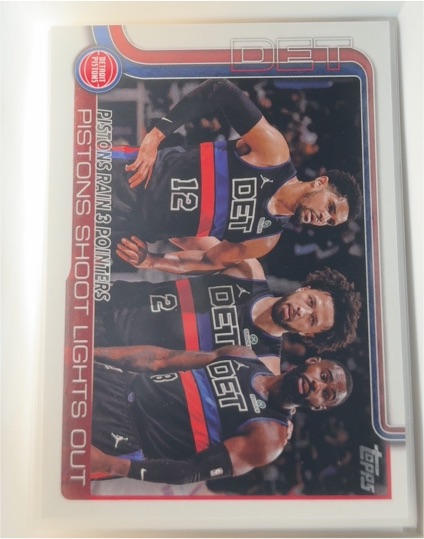 2025-26 Topps #279 Pistons Rain 3 Pointers: Pistons Shoot Lights Out — front