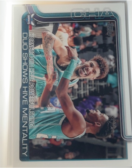 2025-26 Topps #283 Hornets Duo Have Powerful Sting: Duo Shows Hive Mentality — front