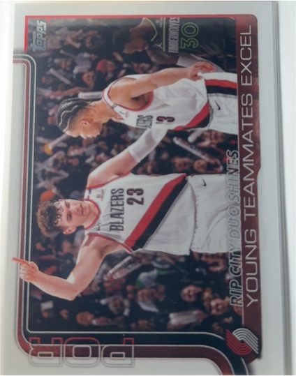2025-26 Topps #289 Rip City Duo Shines: Young Teammates Excel — front