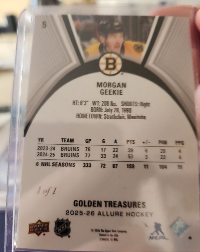 2025-26 Upper Deck Allure #5 Morgan Geekie — front