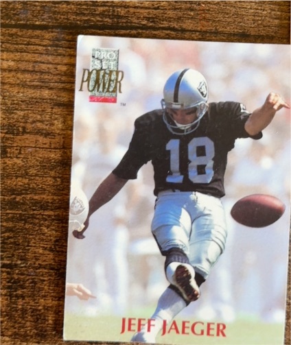 1992 Pro Set Power #18 Jeff Jaeger — front