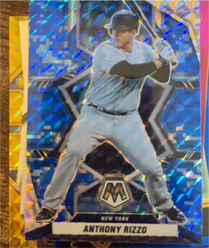 2022 Panini Mosaic Blue Camo #143 Anthony Rizzo — front