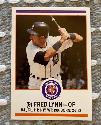 1989 Michigan State Police Detroit Tigers #9 Fred Lynn — front