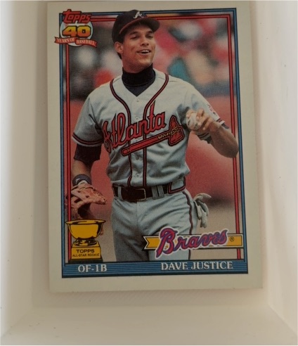 1991 Topps #329 Dave Justice — front