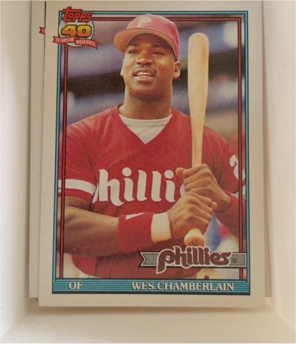 1991 Topps #603 Wes Chamberlain — front