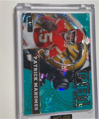 2024 Wild Card QB1 On The Clock #OCW-TL-PM1 Patrick Mahomes — front