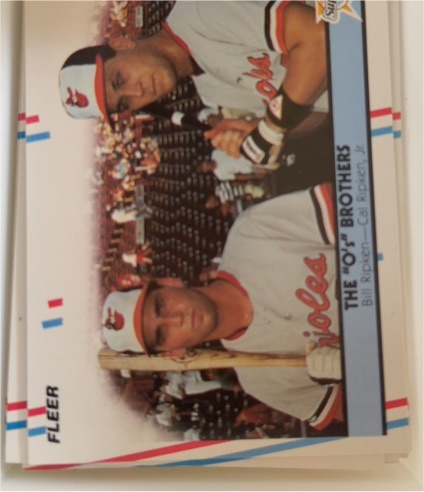 1988 Fleer #640 The O's Brothers Bill Ripken / Cal Ripken Jr. — front