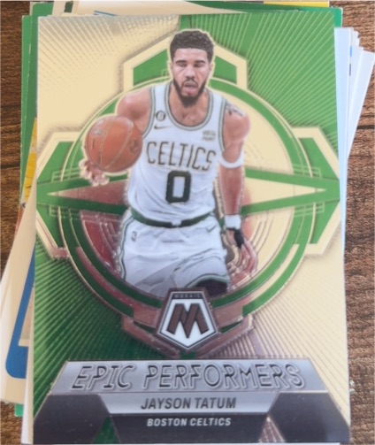 2022-23 Panini Mosaic #4 Jayson Tatum Epic Performers — front
