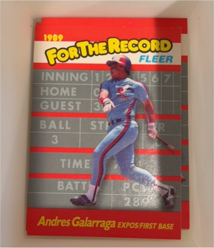 1989 Fleer For The Record #3 Andres Galarraga — front