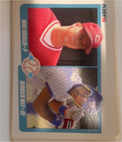 1990 Fleer #645 Mike Roesler / Derrick May — front