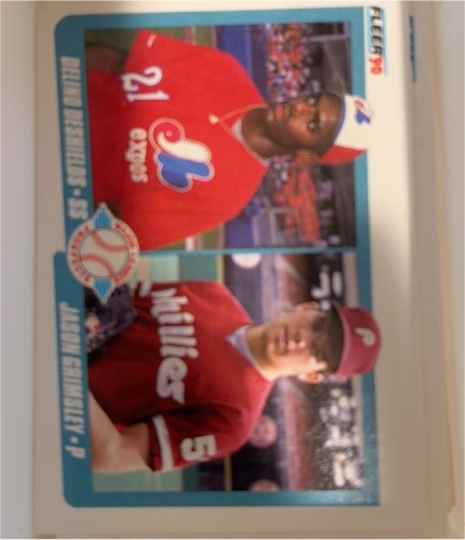 1990 Fleer #653 Delino DeShields / Jason Grimsley — front