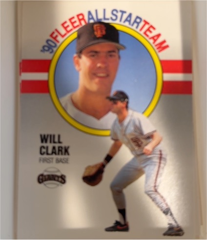 1990 Fleer #2 Will Clark '90 Fleer All-Star Team — front