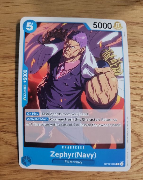 2025 One Piece Legacy of the Master OP12-046 Zephyr(Navy) — front
