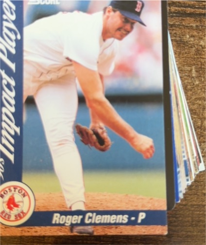 1992 Score #57 Roger Clemens Impact Players — front