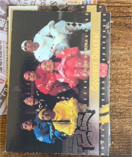 1995 Fleer Mighty Morphin The Movie Retail Goodbye Dulcea! Power Rangers #86 — front