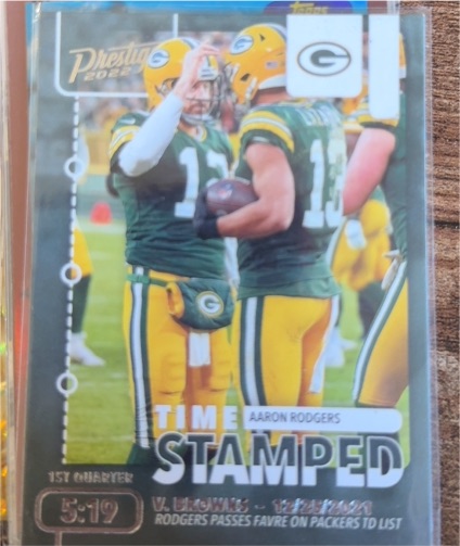 2022 Panini Prestige #TS-2 Aaron Rodgers Time Stamped — front