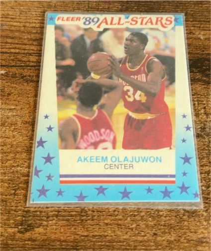1989 Fleer All-Stars Sticker #2 Akeem Olajuwon — front