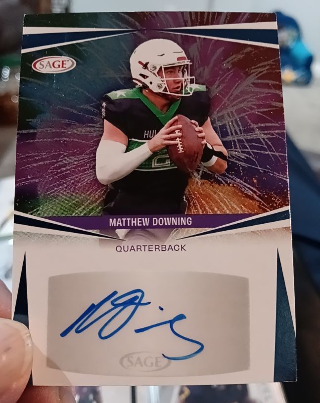 2025 Sage Football Silver Auto #A-MD3 Matthew Downing — front