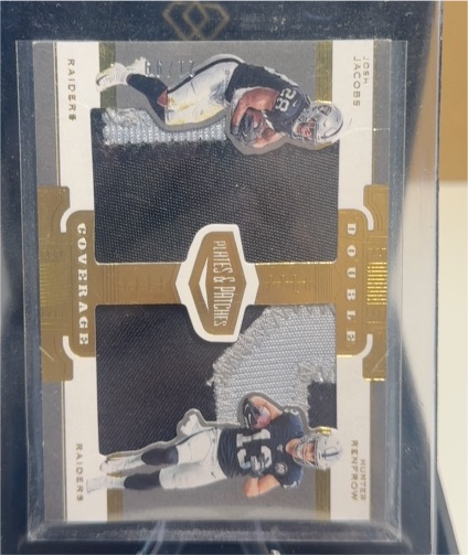 2019 Panini Plates & Patches Double Coverage #DC-10 Josh Jacobs Hunter Renfrow — front