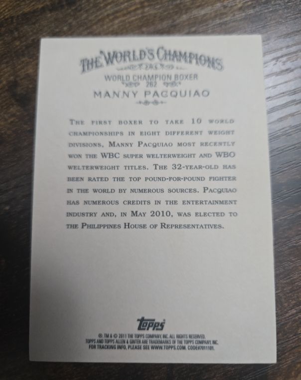 2011 Topps The World's Champions Manny Pacquiao — front