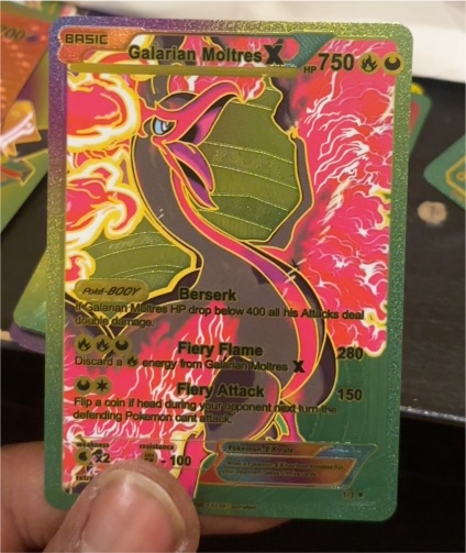 2023 Pokémon Galarian Moltres X Gold Foil Fan Art — front
