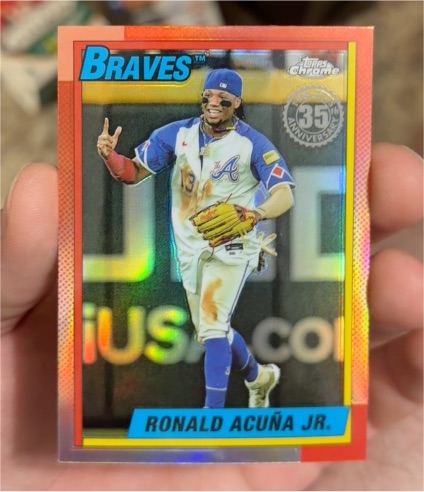 2025 Topps Chrome #90CB-2 Ronald Acuna Jr. 1990 35th Anniversary — front