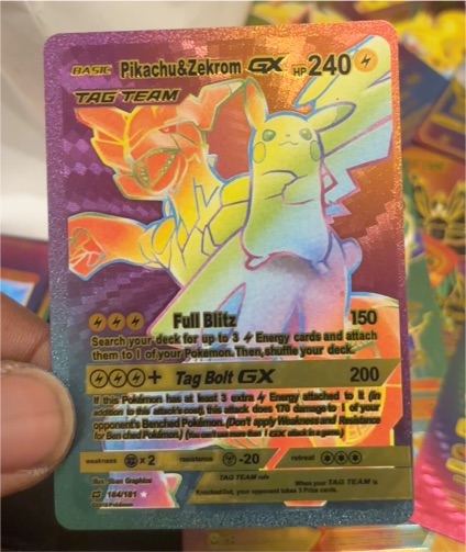 2019 Pokémon #184 Pikachu & Zekrom GX — front