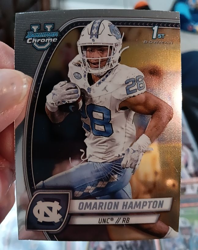 2024 Bowman University Chrome #198 Omarion Hampton — front
