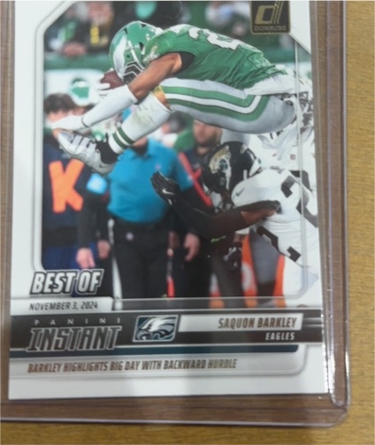 2025 Panini Donruss #INS-SBY Saquon Barkley Best of Instant — front