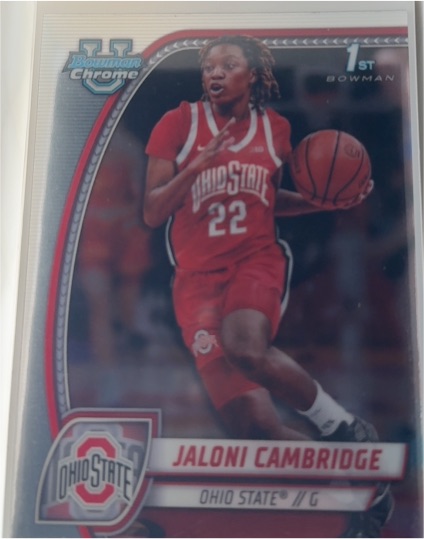 2024-25 Bowman University Chrome #29 Jaloni Cambridge — front