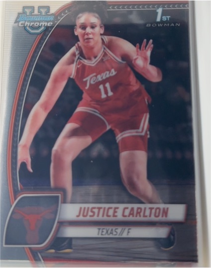 2024-25 Bowman University Chrome #38 Justice Carlton — front