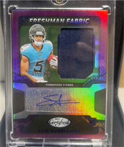 2025 Panini Certified Freshman Fabric #FBC-EAY Elic Ayomanor — front